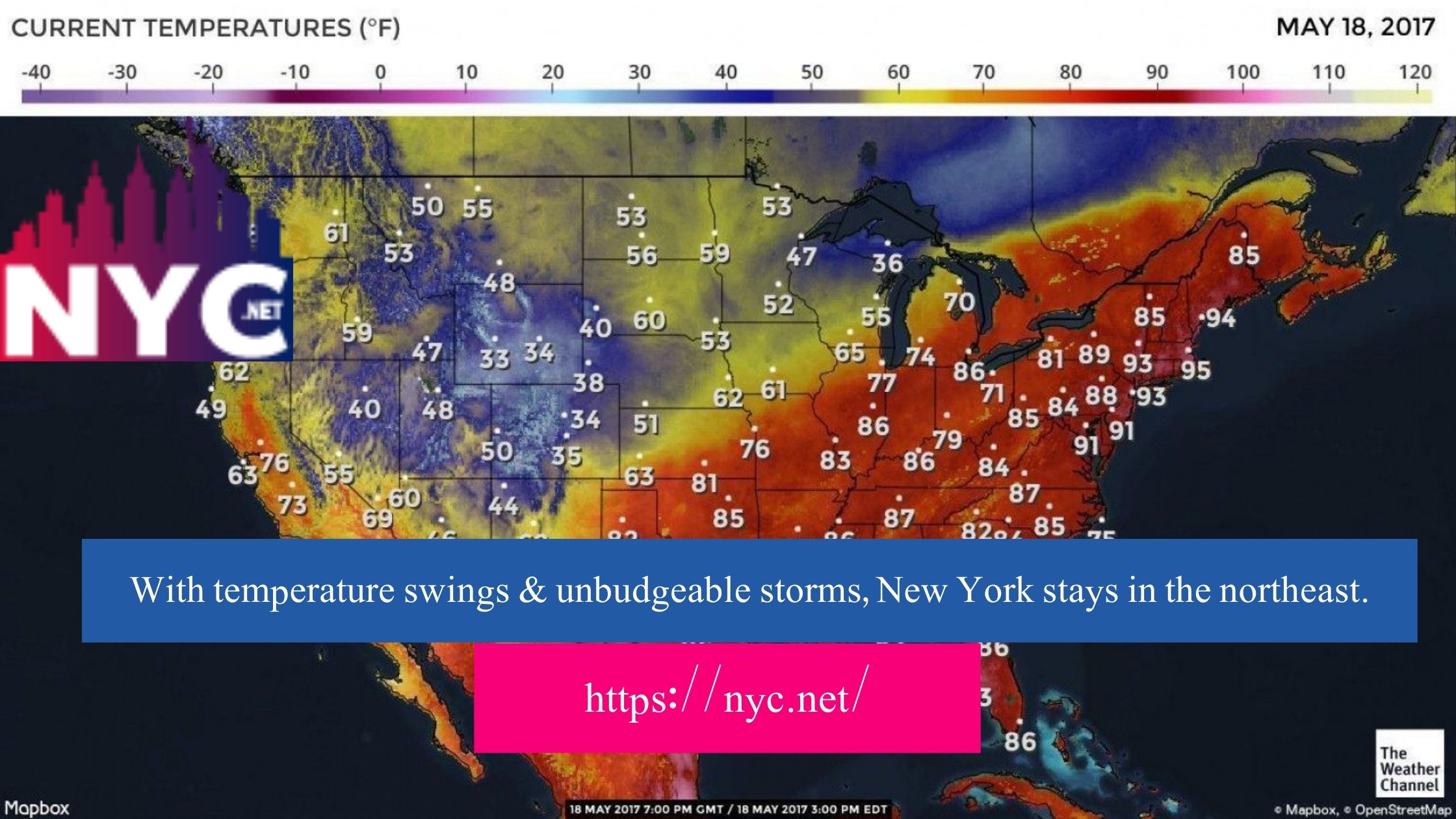 With temperature swings & unbudgeable storms, New York stays in the northeast.